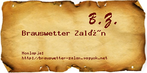 Brauswetter Zalán névjegykártya