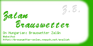zalan brauswetter business card